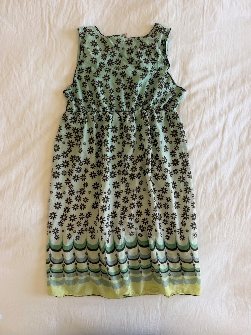Y2K max Studio Mint floral print knee-length dress size M - Picture 6 of 8